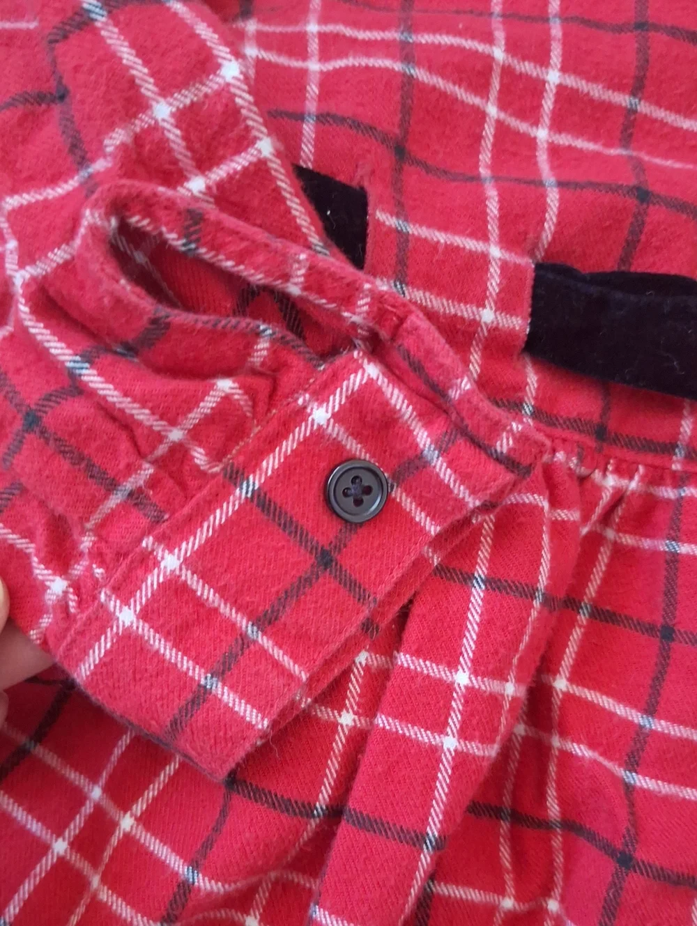 Vintage Gymboree Rainbow Tag Red Plaid Button-Front Dress Peter Pan Collar M